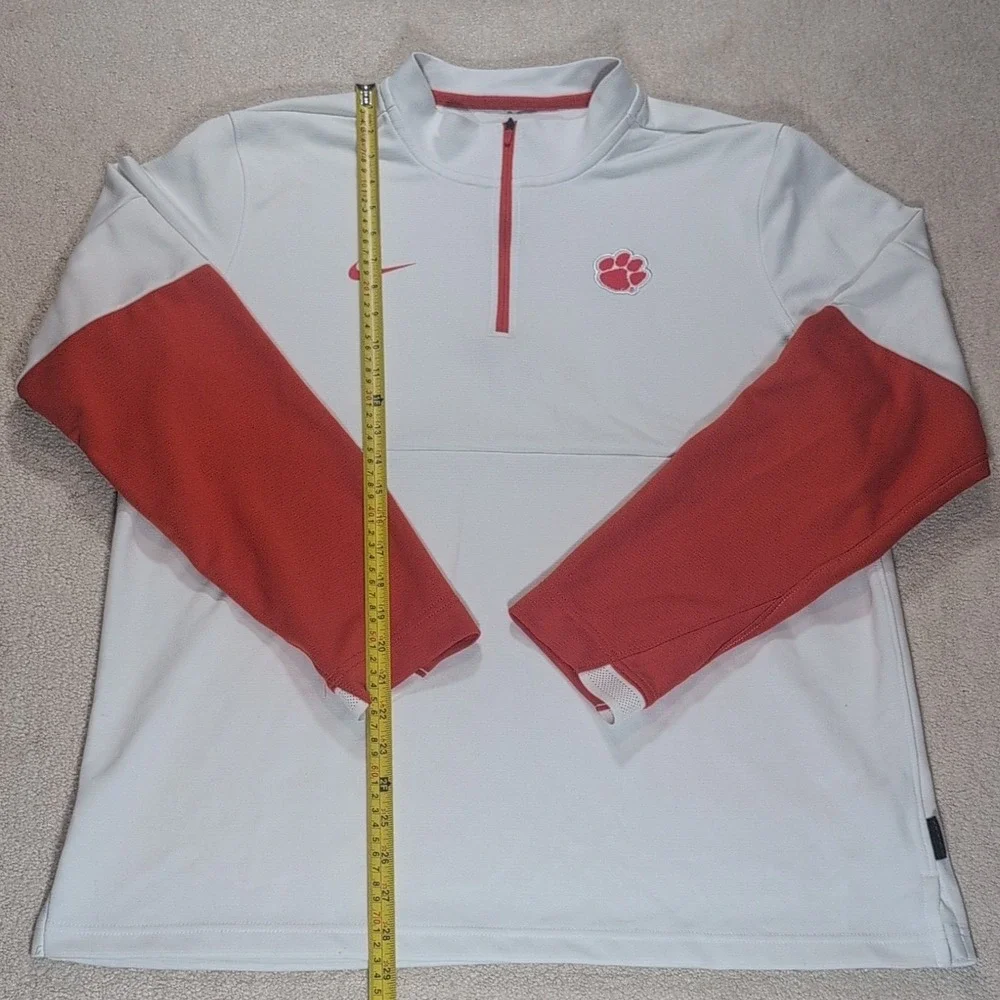 Clemson Tigers Nike Quarter Zip Dri Fit Pullover Mens L White CQ5687-100